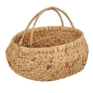NWT | Large Round Water Hyacinth Basket with Handles